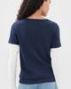 EB Denim EB Denim Rory Layered Long Sleeve Tee Navy And White Waffle - 3