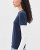 EB Denim EB Denim Rory Layered Long Sleeve Tee Navy And White Waffle - 4