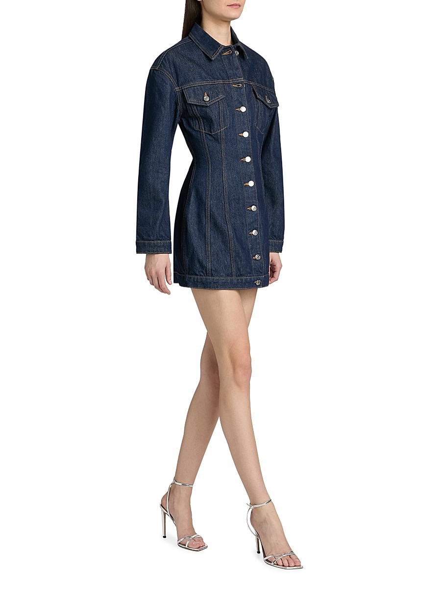 knee length dresses for ladies MONDAY BLUES DENIM MINI DRESS  AKIRA