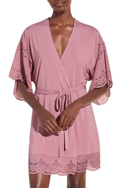 Eberjey Eberjey Beatrix Lace Sleeve Jersey Knit Robe
