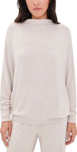 Eberjey Eberjey Cozy Time Mock Neck Pullover Heather French Oak