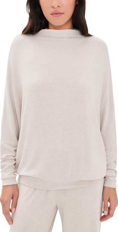 Eberjey Eberjey Cozy Time Mock Neck Pullover Heather French Oak