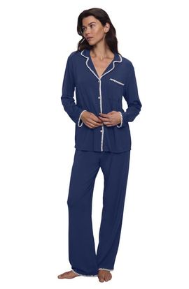 Eberjey Eberjey Frida Contrast Embroidery Knit Pajamas