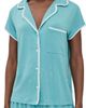 Eberjey Eberjey Frida Whip Stitch Shorts PJ Set Blue Lagoon/Ivory - 1