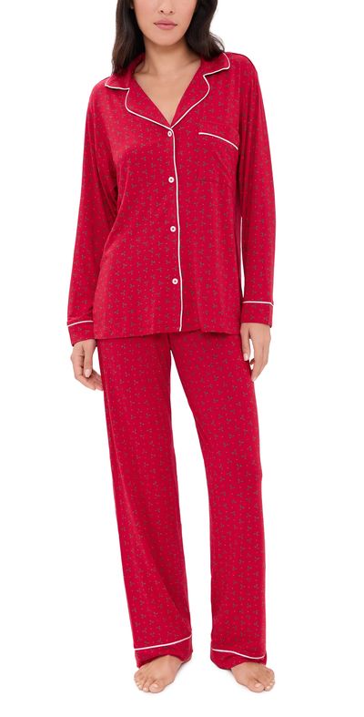 Eberjey Eberjey Gisele Printed Pajama Set Hollyberry Holly Red/Ivory