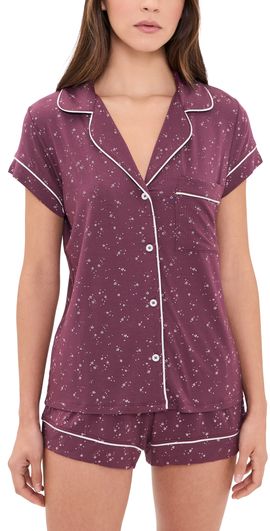 Eberjey Eberjey Gisele Printed Shortie Pajamas Starlight Windberry/Ivory