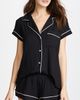 Eberjey Eberjey Gisele Shortie PJ Set Black/Sorbet Pink XL - 2