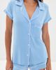 Eberjey Eberjey Gisele Shortie Pajama Set Summer Blue/White - 2