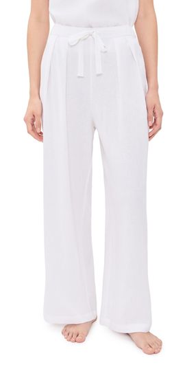 Eberjey Eberjey Linen Blend Relaxed Pants White