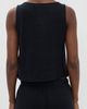 Eberjey Eberjey Linen Knit Boat Neck Crop Tank Black - 3