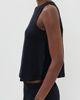 Eberjey Eberjey Linen Knit Boat Neck Crop Tank Black - 4