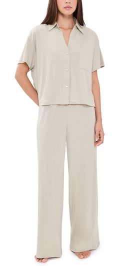 Eberjey Eberjey Pima Cotton Pajama Set Sandstone