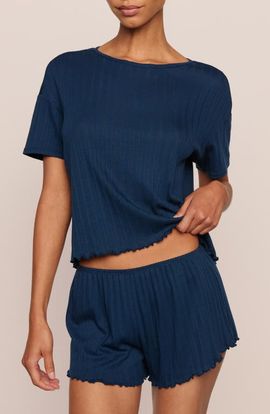 Eberjey Eberjey Pointelle Rib Pajama Shorts