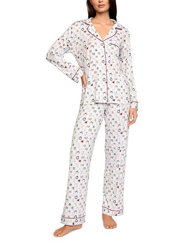 Eberjey Eberjey x Elsa Hosk Gisele Printed Tencel Modal Long Pj Set