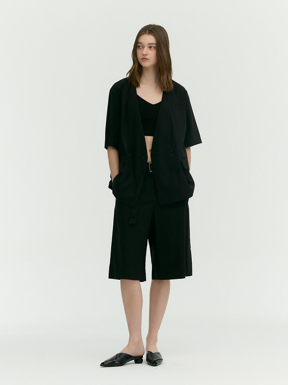E.B.M (Edition by Michaa) Basic Belted Bermuda Pants EMO5WPT100 (3 COLOR)