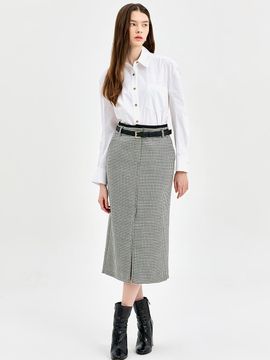 E.B.M (Edition by Michaa) Check Pattern H-line Wool Skirt (EMO1WSK080)