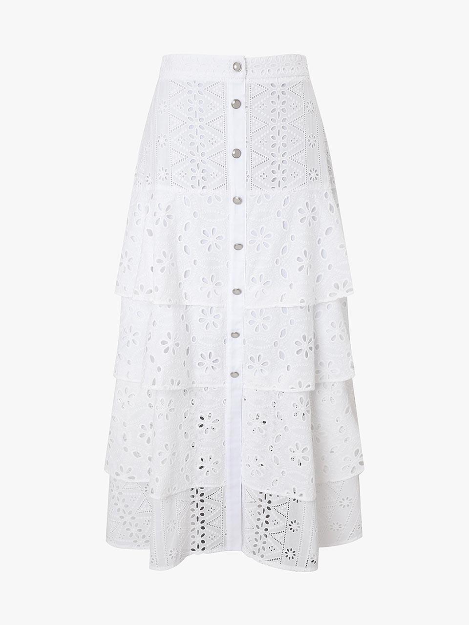 E.B.M (Edition by Michaa) Cotton Eyelet Maxi Skirt (EMP5WSK010)