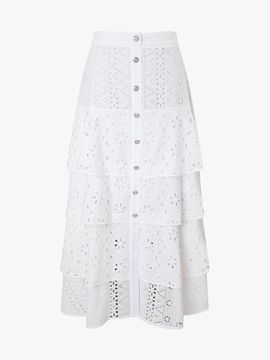 E.B.M (Edition by Michaa) Cotton Eyelet Maxi Skirt (EMP5WSK010)