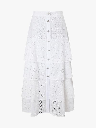 E.B.M (Edition by Michaa) Cotton Eyelet Maxi Skirt (EMP5WSK010)