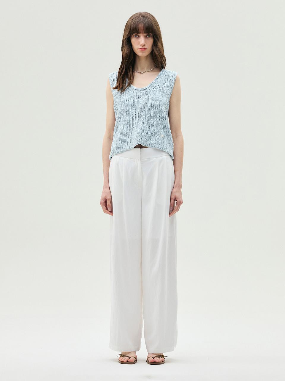 E.B.M (Edition by Michaa) Detail Wide Pants [Beige] (EMP4WPT040)