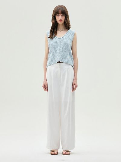 E.B.M (Edition by Michaa) Detail Wide Pants [Beige] (EMP4WPT040)