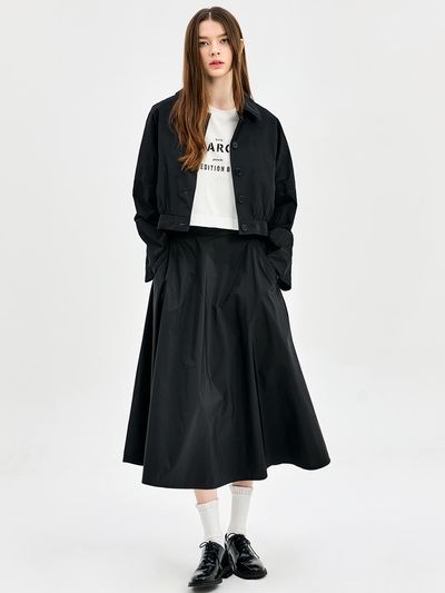 E.B.M (Edition by Michaa) Flare Fit Polyester Elegant Skirt (EMO1WSK030)
