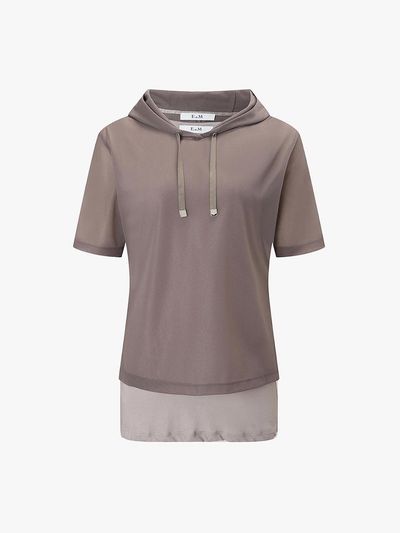 E.B.M (Edition by Michaa) Hood Color Block String T-shirt (EMP5WTS090)