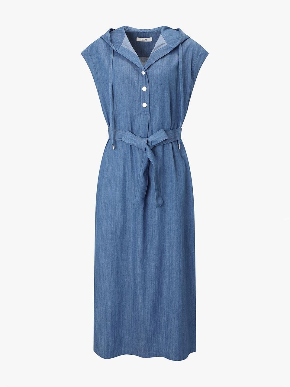 E.B.M (Edition by Michaa) Hooded Denim Long Dress (EMP5WOP050)