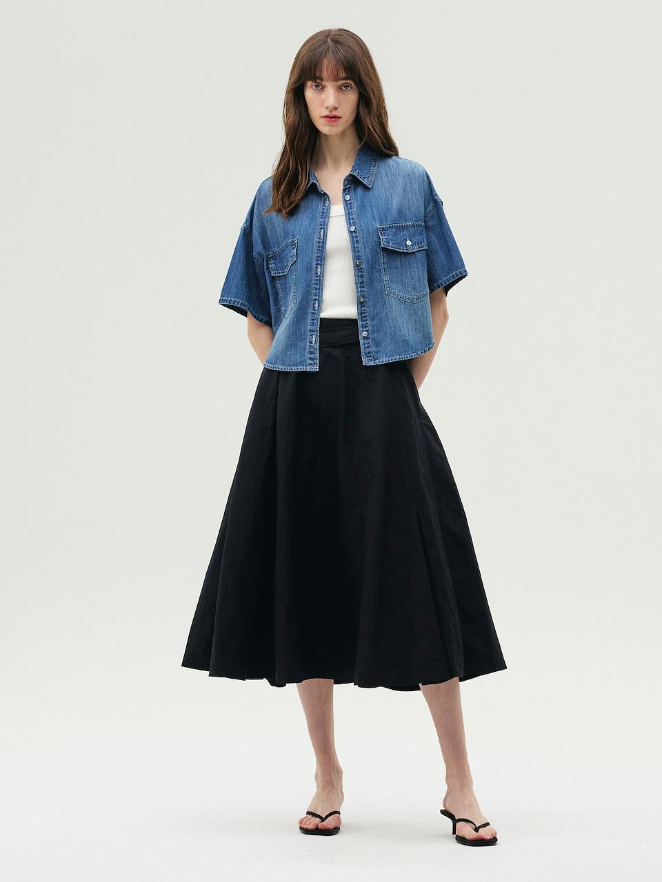 E.B.M (Edition by Michaa) Linen Flare Skirt (EMP4WSK020)