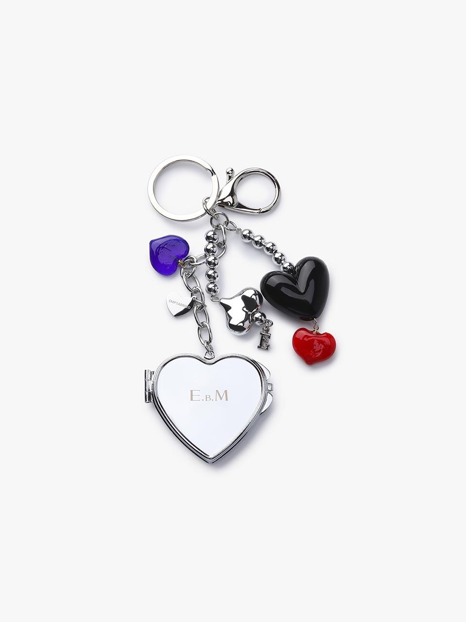 E.B.M (Edition by Michaa) Mirror Decorated Heart Keyring (EMP1ABR020)
