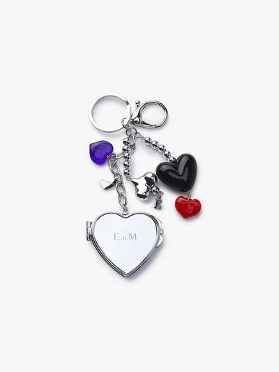 E.B.M (Edition by Michaa) Mirror Decorated Heart Keyring (EMP1ABR020)