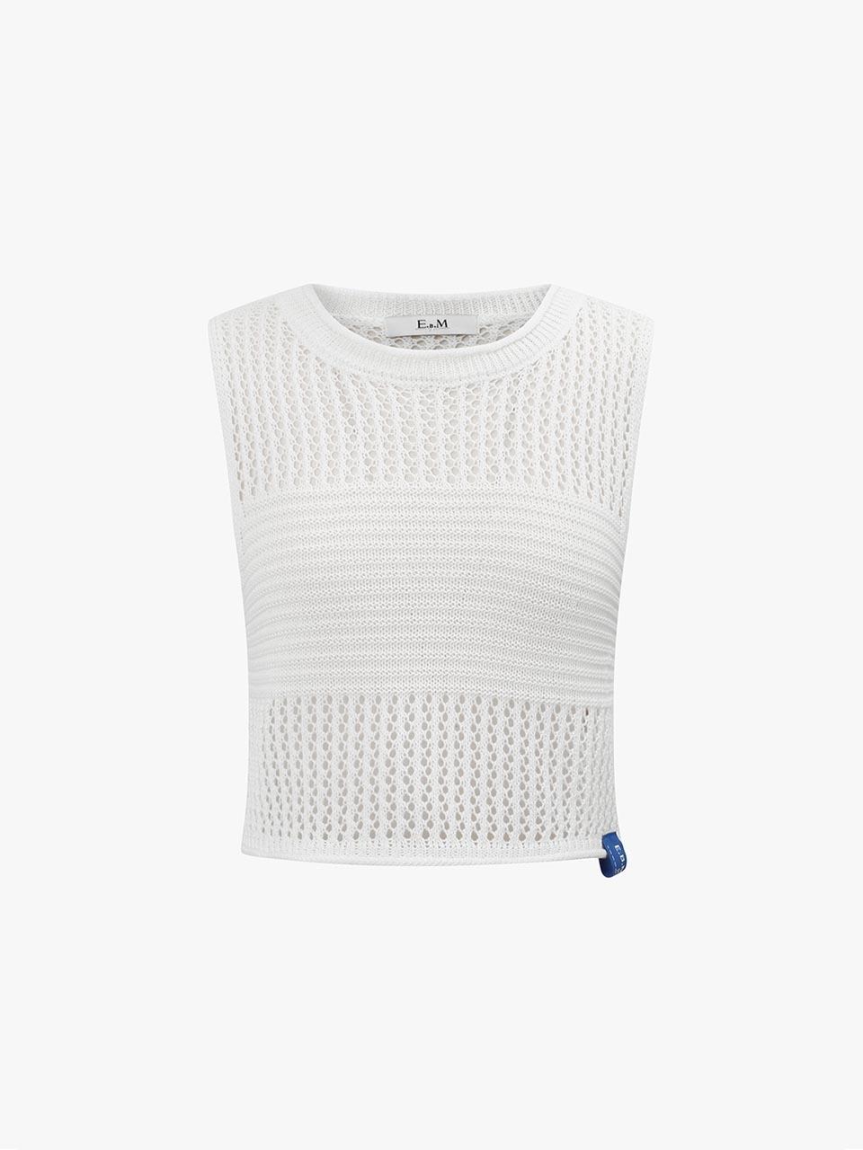 E.B.M (Edition by Michaa) Round Neck Knit Vest Blouse (EMP5KPO210)