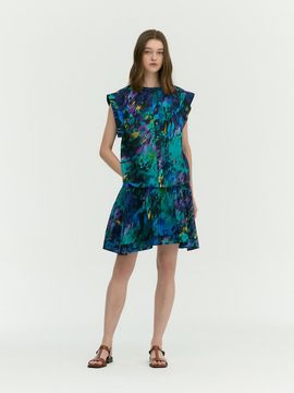 E.B.M (Edition by Michaa) Shirring Point Pattern Short Skirt