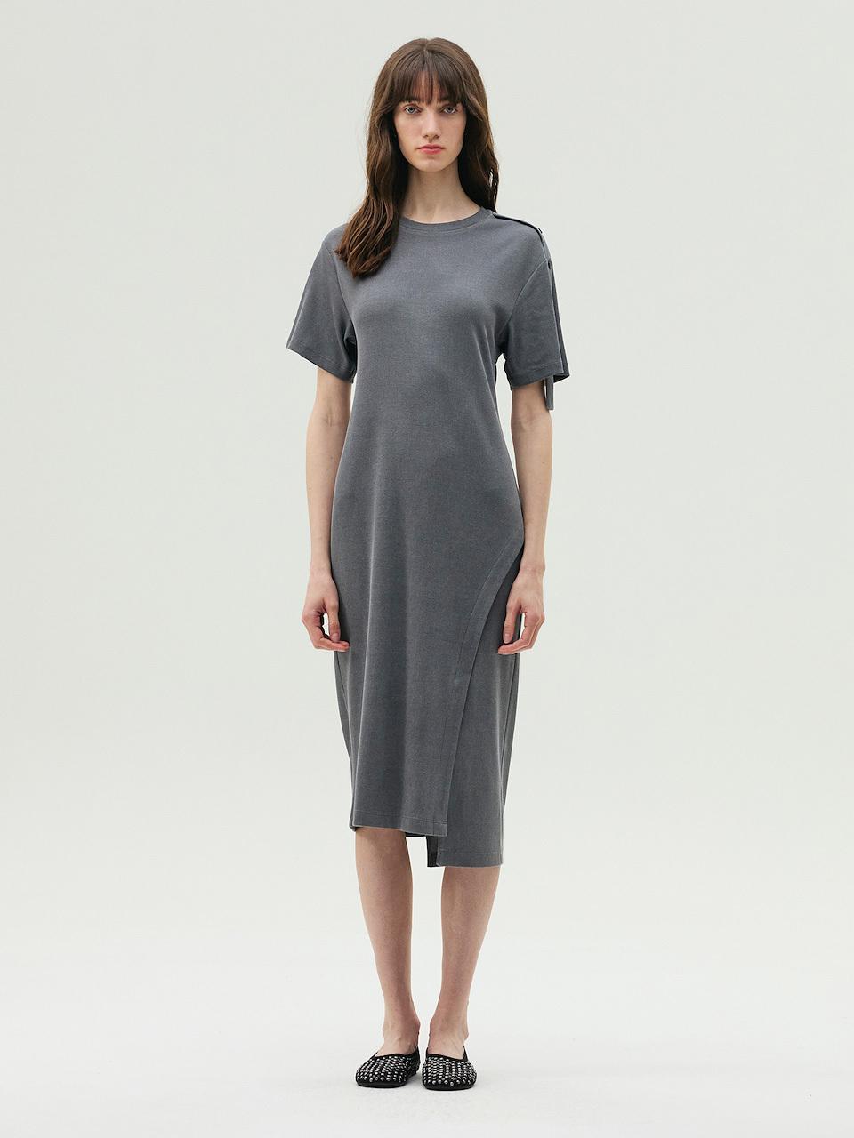E.B.M (Edition by Michaa) Slit Detail Jersey One-Piece Dress (EMP4WOP020)