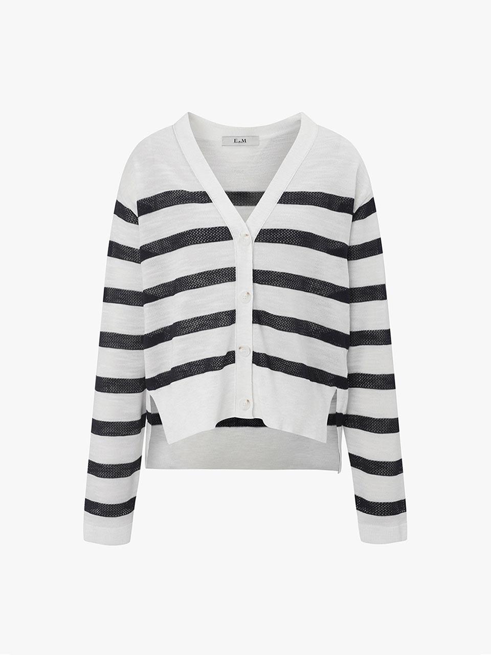 E.B.M (Edition by Michaa) Striped Knit Cardigan (EMP5KCD020)