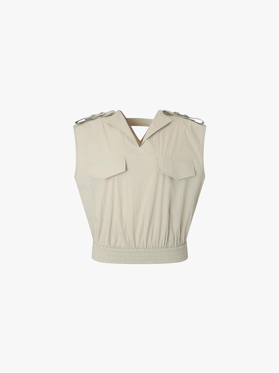 E.B.M (Edition by Michaa) V-neck Sleeveless Crop Blouse (EMP5WBL050)