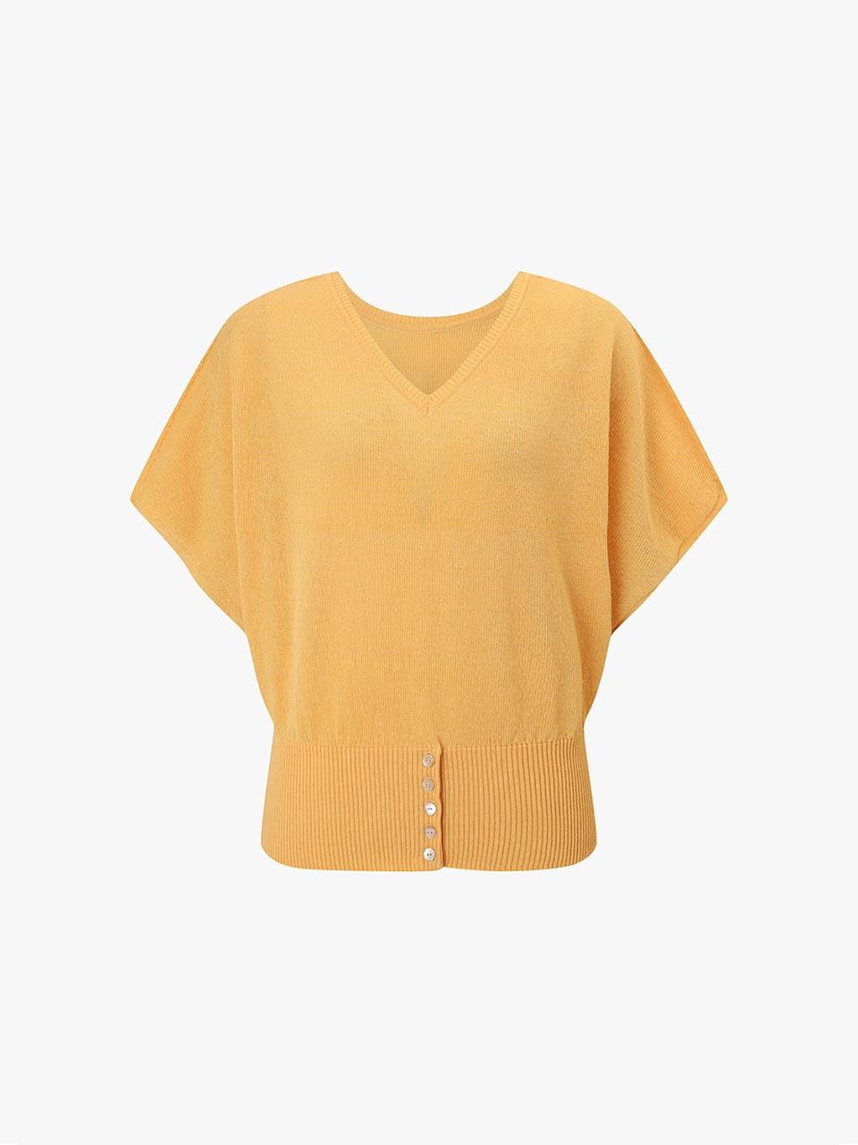 E.B.M (Edition by Michaa) V-neck Whole Garment Knit Top (EMP5KPO020)
