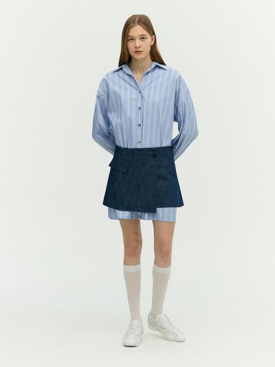 E.B.M (Edition by Michaa) Wrap Shirt Skirt Dress (EMP3WOP050)