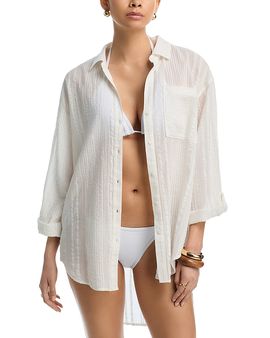 Echo Echo Lamai Boyfriend Shirt Swim Cover-Up