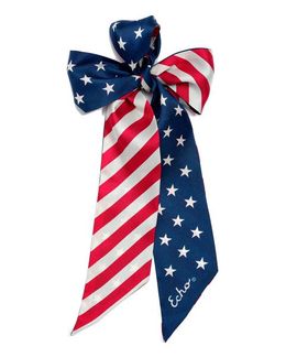 Echo Echo Stars And Stripes Silk Ribbon Scarf