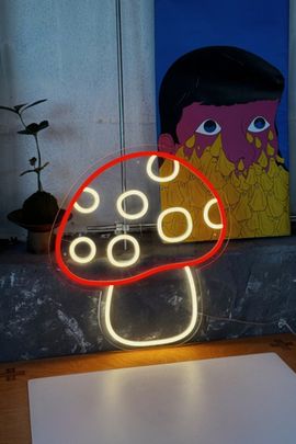 Echo Neon Echo Neon Mushroom Neon Sign in Red at Urban Outfitters