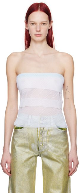 Eckhaus Latta Eckhaus Latta Blue & White Alto Tube Top