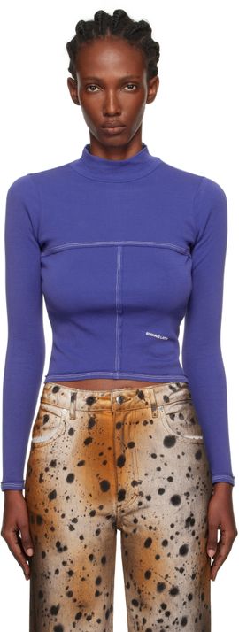 Eckhaus Latta Eckhaus Latta Navy Lapped Baby Turtleneck