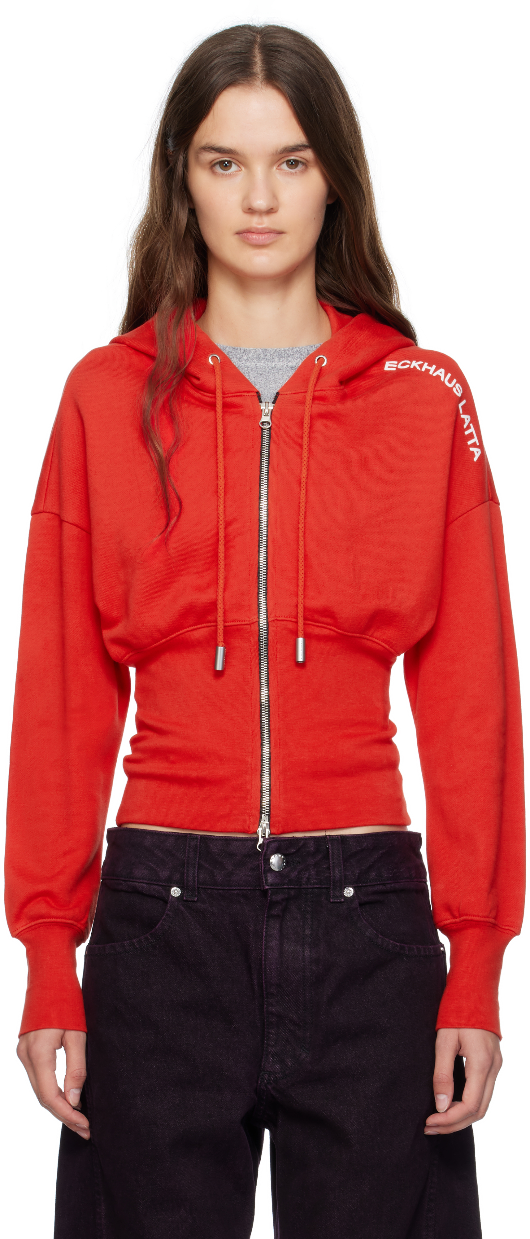 【mh】eckhaus latta 染めパーカー Eckhaus Latta Logo Print Hooded Sweatshirt | THE FLAMEL®