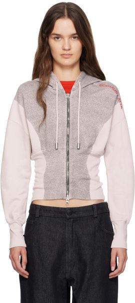 Eckhaus Latta Eckhaus Latta White & Gray Snatched Hoodie
