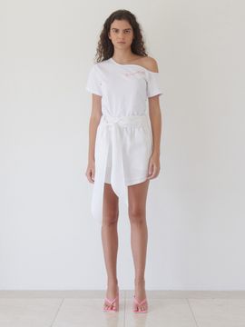 EcommaE Linen Scarf Short Pants_White