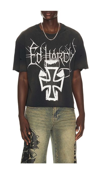 Ed Hardy Ed Hardy By Appointment Only Cross Cropped Boxy Tee