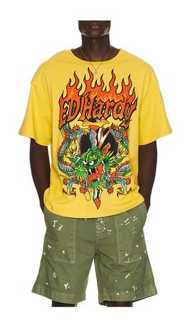 Ed Hardy Ed Hardy Dragons Boxy Rhinestone Tee