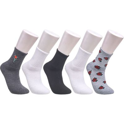 Ed Hardy Ed Hardy Rose Print Full Cushion Mid Crew Sock 5 Pack