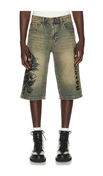Ed Hardy Ed Hardy Spider Skulls Rhinestone Long Shorts